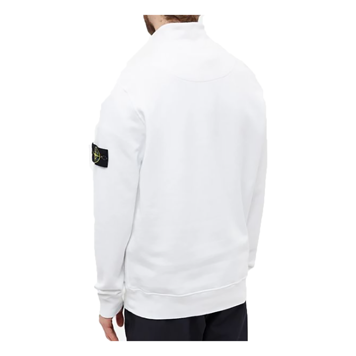STONE ISLAND HALF ZIP FLEECE IN WHITE