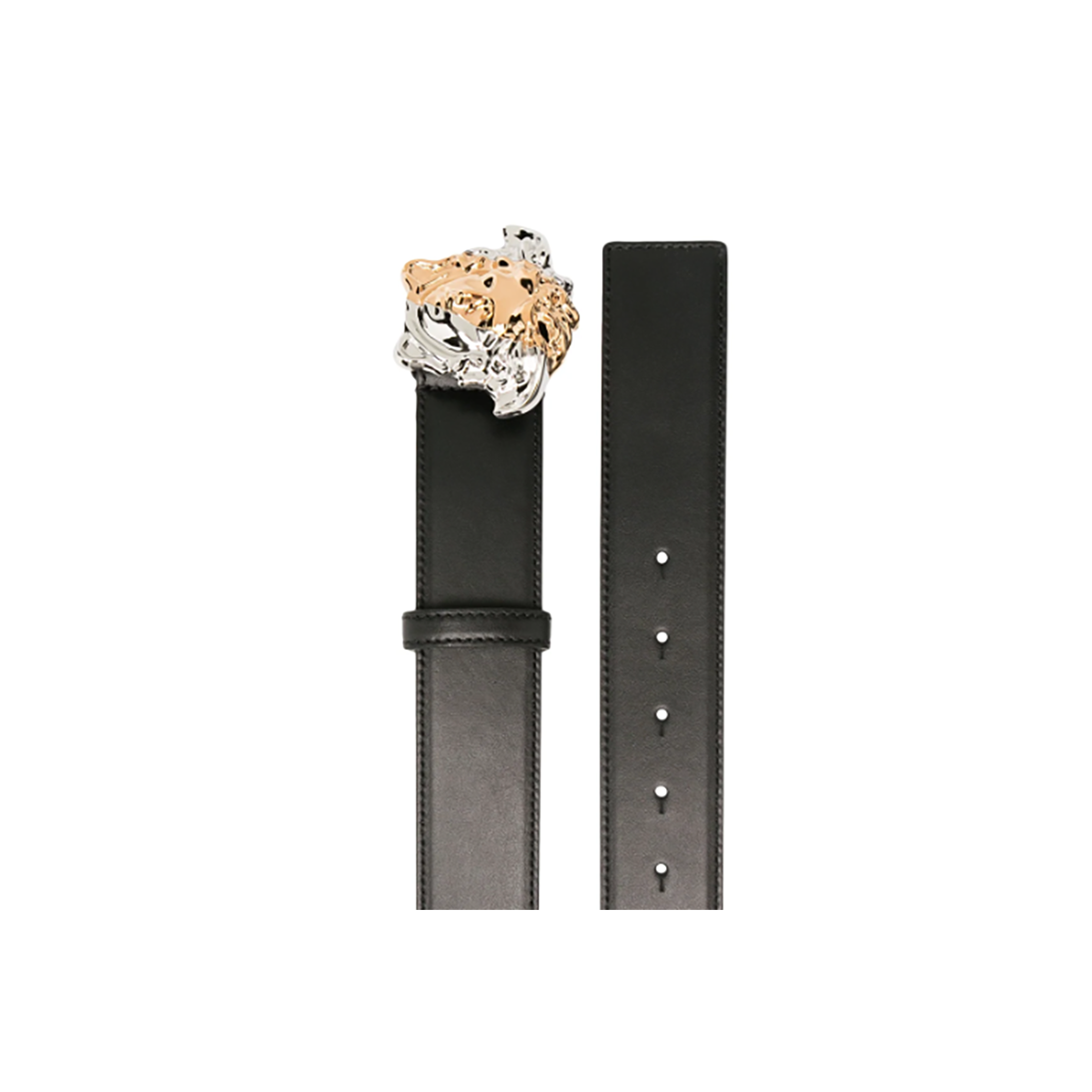 VERSACE PALAZZO DIA LEATHER BELT IN BLACK