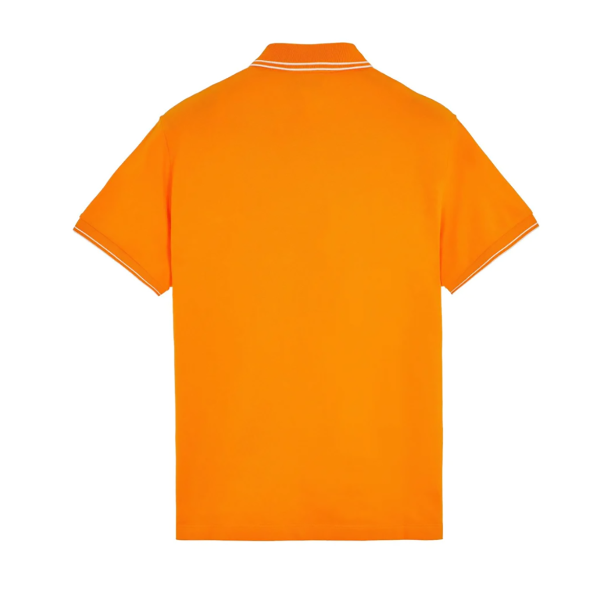 STONE ISLAND TIPPED BADGE LOGO POLO SHIRT IN ORANGE