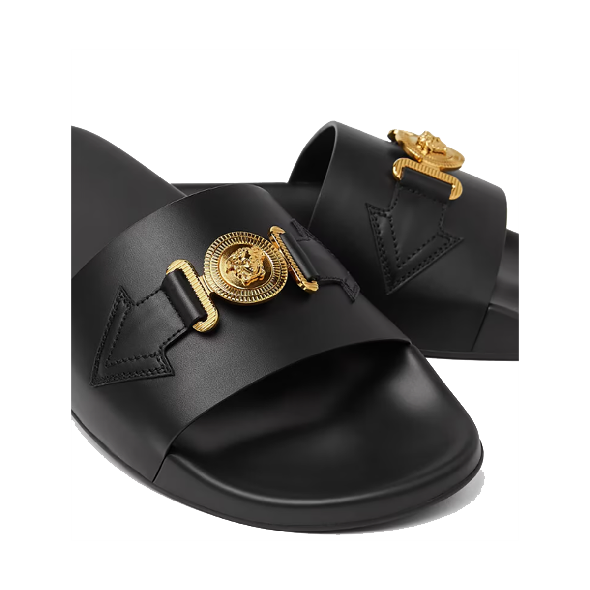 VERSACE MEDUSA SLIDERS IN BLACK