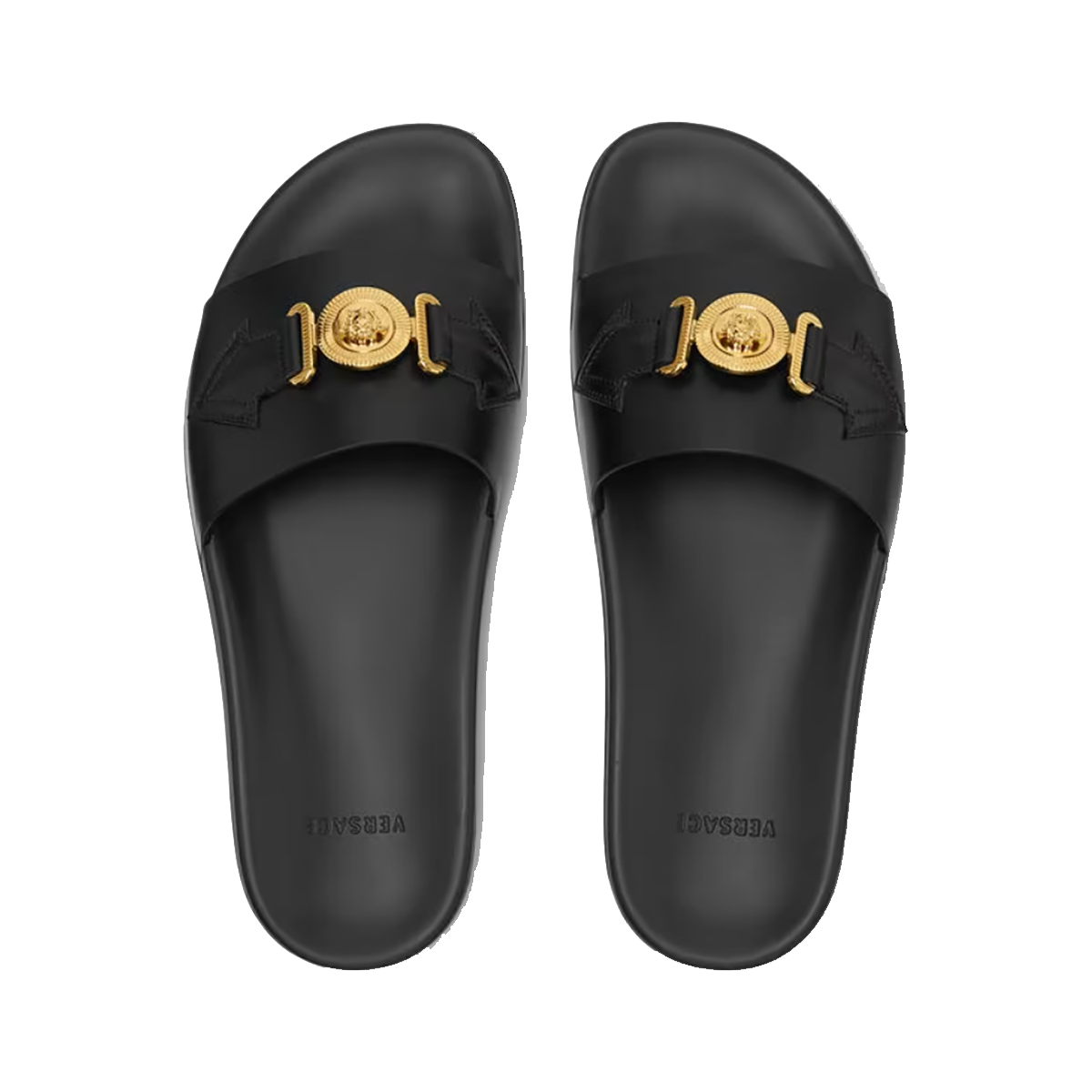 VERSACE MEDUSA SLIDERS IN BLACK