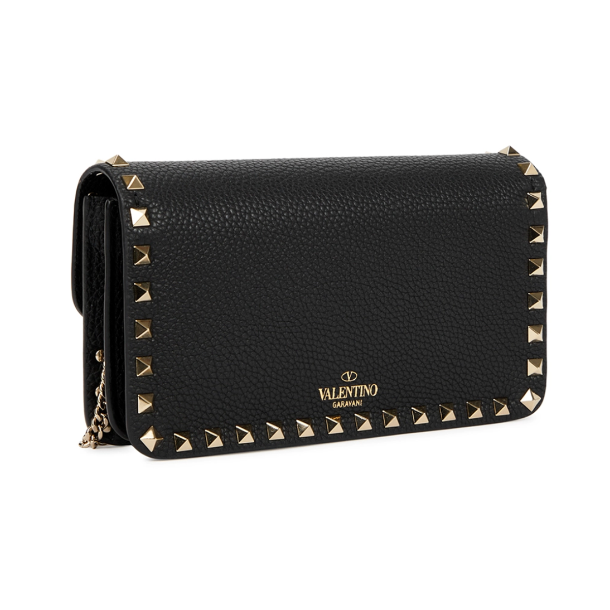 VALENTINO ROCKSTUD LEATHER CROSS BODY BAG IN BLACK