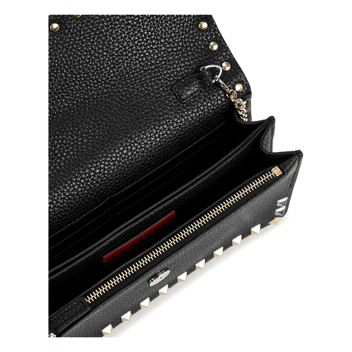 VALENTINO ROCKSTUD LEATHER CROSS BODY BAG IN BLACK