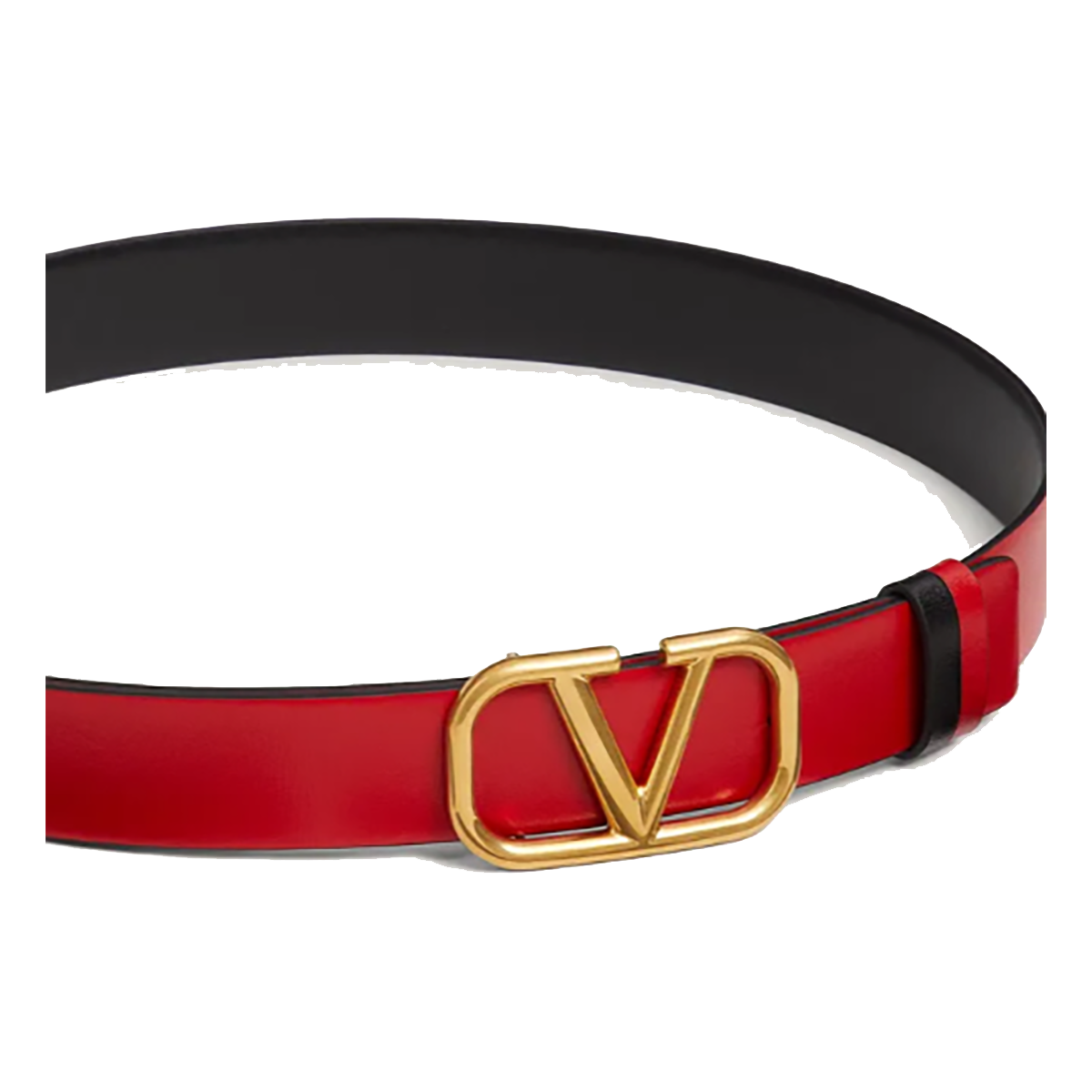 VALENTINO VLOGO REVERSIBLE BELT IN RED/BLACK