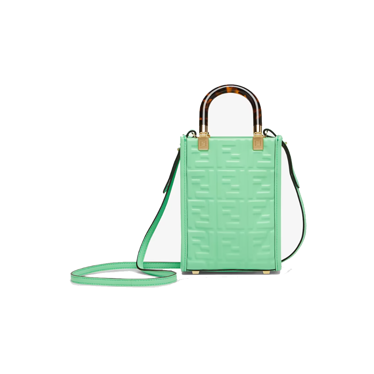 FENDI MINI SUNSHINE SHOPPER IN GREEN