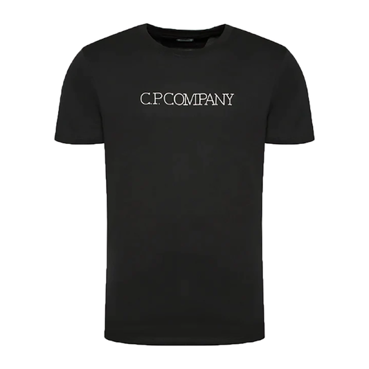 CP COMPANY LOGO T-SHIRT IN BLACK