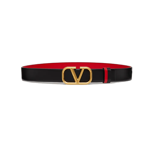 VALENTINO VLOGO REVERSIBLE BELT IN RED/BLACK