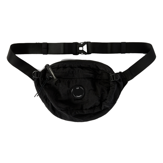 CP COMPANY JUNIOR NYLON B CROSSBODY BAG IN KAHKI BLACK