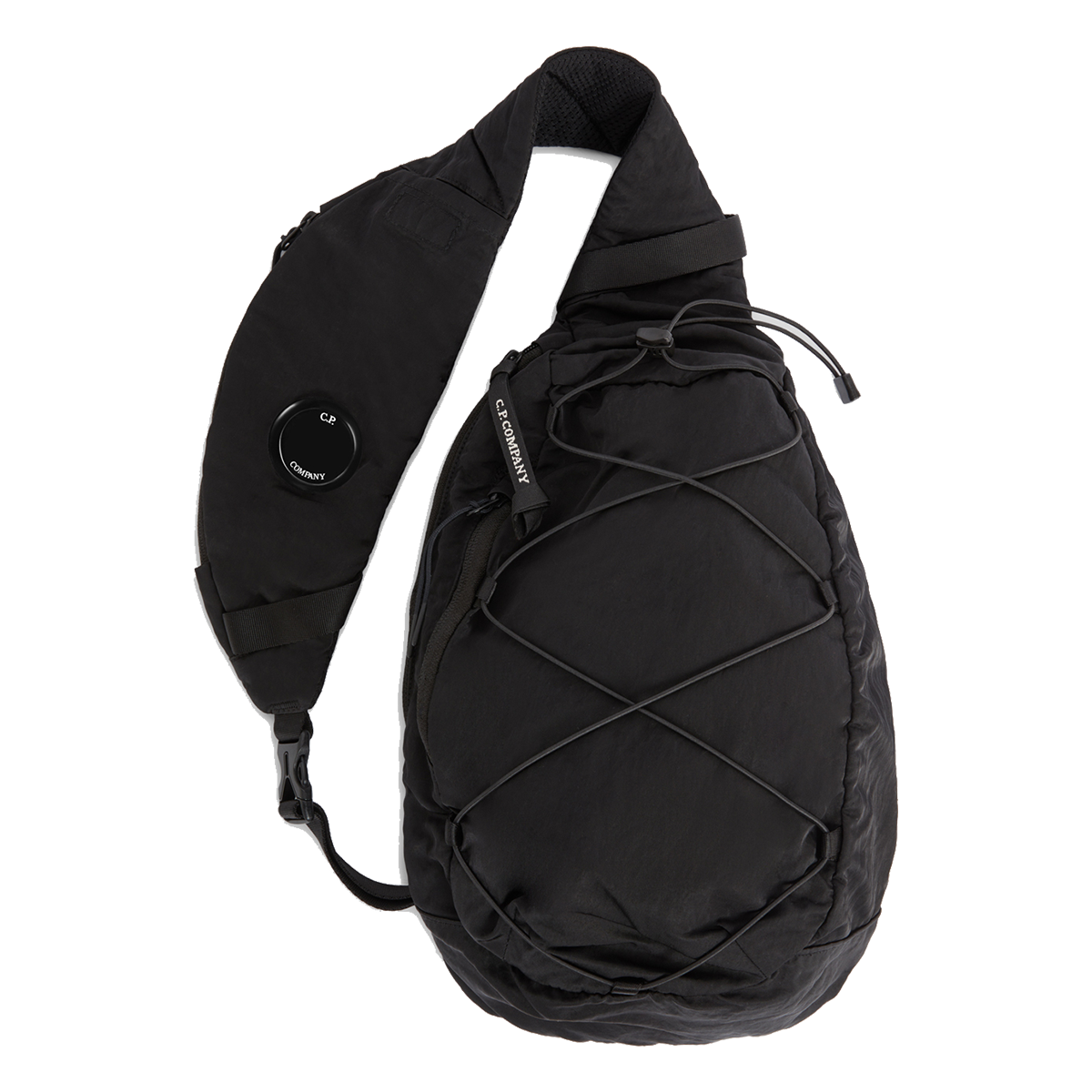 CP COMPANY JUNIOR NYLON B CROSSBODY RUCKSACK IN BLACK