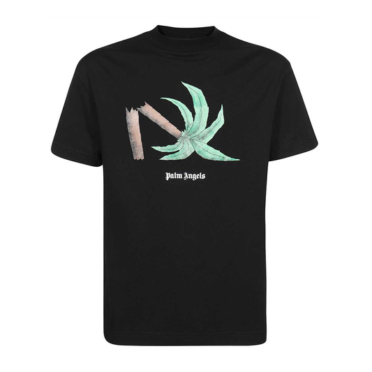 PALM ANGELS BROKEN PALM T-SHIRT IN BLACK