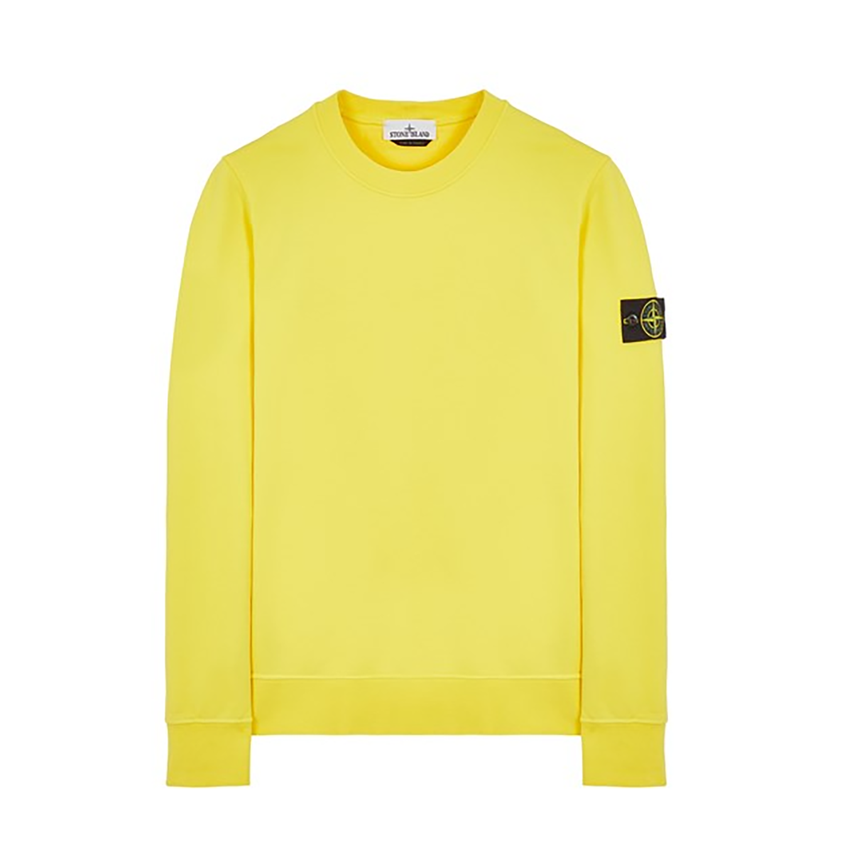 STONE ISLAND CREW NECK SWEATER IN YELLOW