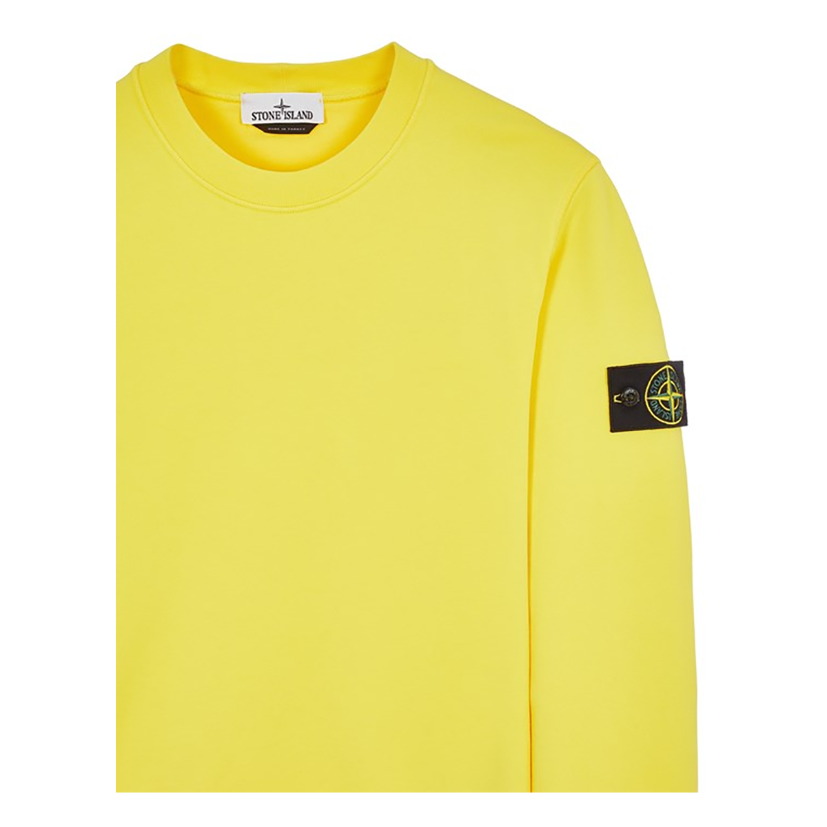 STONE ISLAND CREW NECK SWEATER IN YELLOW