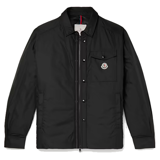 MONCLER PYROLE GROSGRAIN NYLON OVERSHIRT IN BLACK