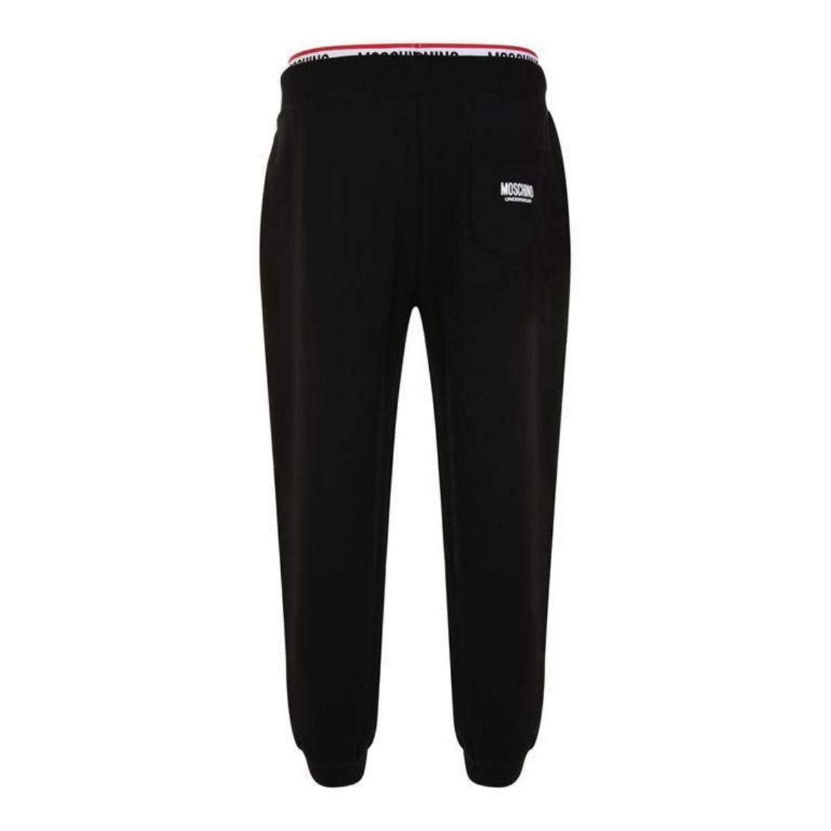 MOSCHINO TAPE LOGO JOGGING BOTTOMS IN BLACK