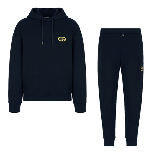 EMPORIO ARMANI EMBROIDERED EA TRACKSUIT IN NAVY BLUE