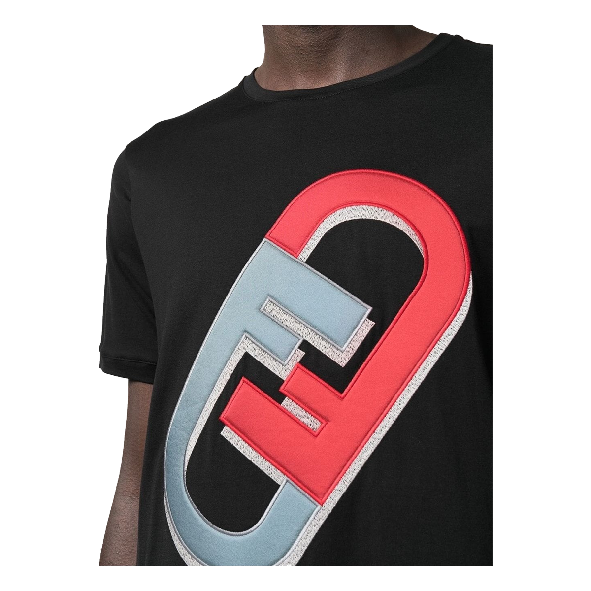 FENDI LOGO T-SHIRT IN BLACK